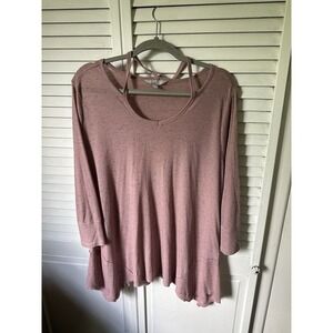 Harmony & Balance Women’s Ribbed Top Mauve 2X